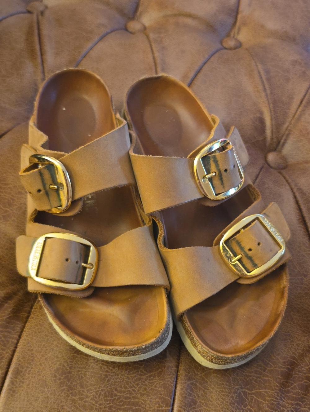 Vans Women's Tan Brown Double-Buckle Slide Sandals
